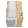 2500X Micro ATX Dual Chamber PC Case - White/Bamboo Wood - Image 11