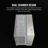 2500X Micro ATX Dual Chamber PC Case - White/Satin Gray Aluminum - Image 4