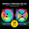 CORSAIR QL Series, QL140 RGB, 140mm RGB LED Fan, Dual Pack with Lighting Node CORE, Refurbished - Image 3