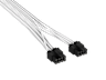 Elite Premium Individually Sleeved, 2x 8-Pin to PCIe 12V-2x6 600W Cable, Type 5 - White - Image 4