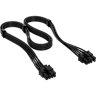 Elite Premium Individually Sleeved PCIe Cable 8-pin (6+2 Split) Cable Type 4 - Black