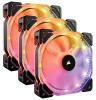 HD120 RGB LED High Performance 120mm PWM Fan — Three Pack with Controller