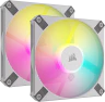 iCUE AF120 RGB SLIM 120mm PWM Fluid Dynamic Bearing Fan — White Twin Pack