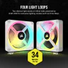 iCUE LINK QX120 RGB 120mm PWM PC Fans Starter Kit with iCUE LINK System Hub - White - Image 4