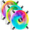 iCUE QL120 RGB 120mm PWM White Fan — Triple Fan Kit with Lighting Node CORE