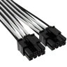 Premium Individually Sleeved 12+4pin PCIe Gen 5 12V-2x6 600W cable, Type 4, WHITE/BLACK - Image 2