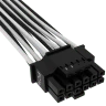 Premium Individually Sleeved 12+4pin PCIe Gen 5 12V-2x6 600W cable, Type 4, WHITE/BLACK - Image 3