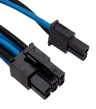 Premium Individually Sleeved PCIe Cables with Dual Connectors, Type 4 (Generation 3) - Blue/Black - Image 2