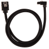 Premium Sleeved SATA 6Gbps 60cm 90° Connector Cable — Black - Image 2