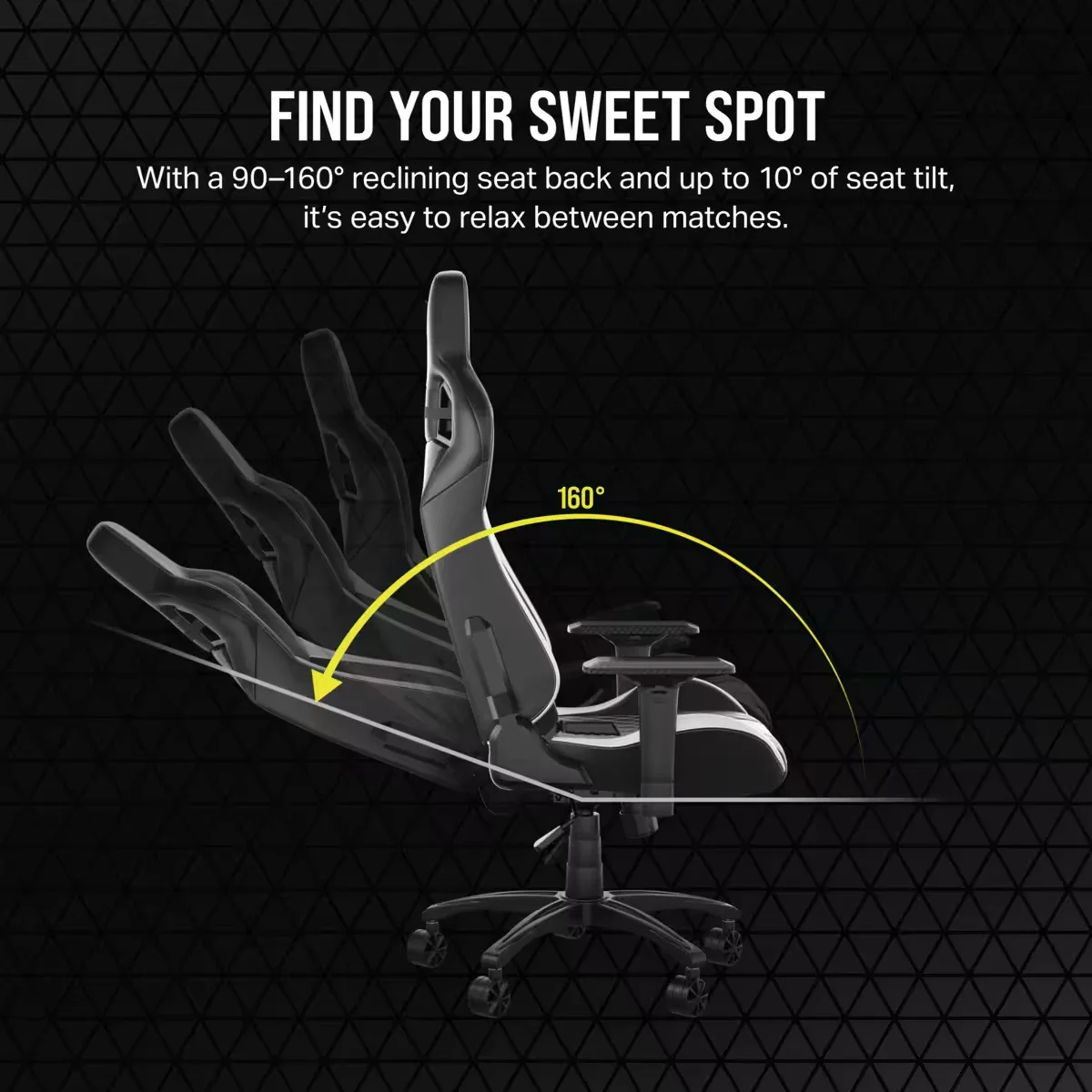T1 RACE Gaming Chair - Black/White - Image 6