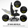 TC200 Gaming Chair – Plush Leatherette – Black/Black - Image 5