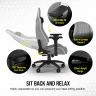 TC200 Gaming Chair – Plush Leatherette – Light Grey/White (UK) - Image 5